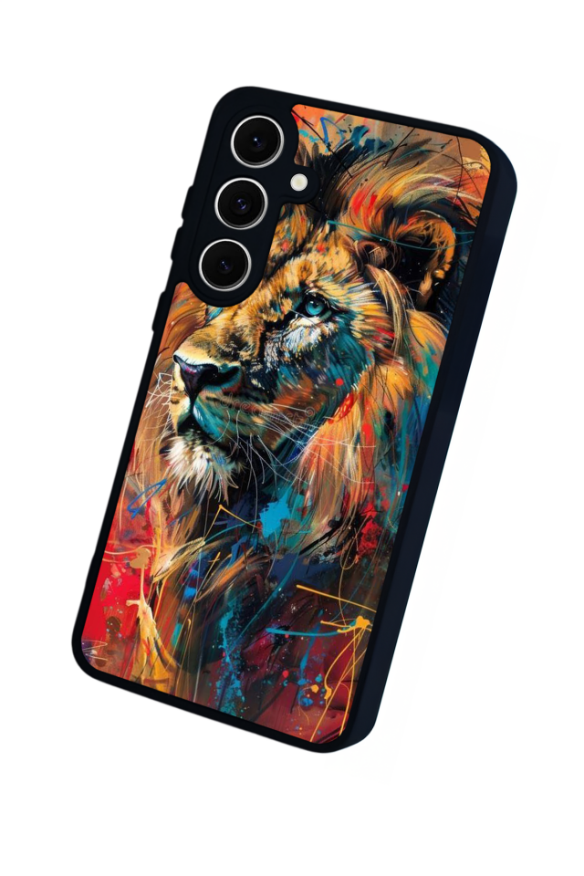 Samsung Galaxy S24 FE Uyumlu Aslan Tasarımlı Glossy Premium Kılıf