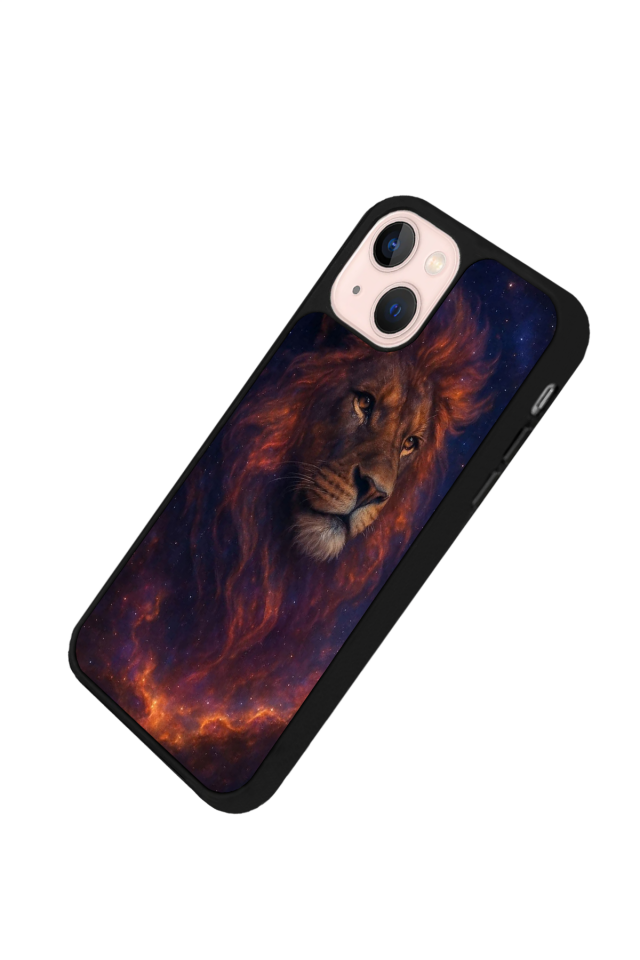 iPhone 13 Mini Uyumlu Aslan Tasarımlı Glossy Premium Kılıf