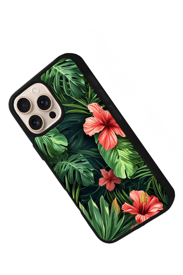 iPhone 16 Pro Max Uyumlu Botanik Tasarımlı Glossy Premium Kılıf