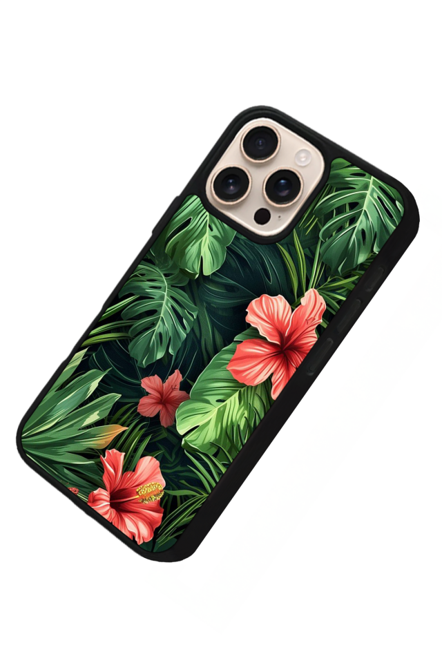 iPhone 16 Pro Max Uyumlu Botanik Tasarımlı Glossy Premium Kılıf