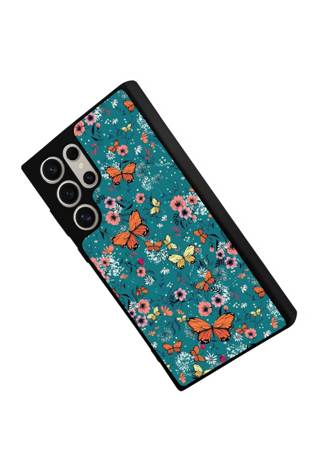 Samsung Galaxy S24 Ultra Uyumlu Kelebek Tasarımlı Glossy Premium Kılıf
