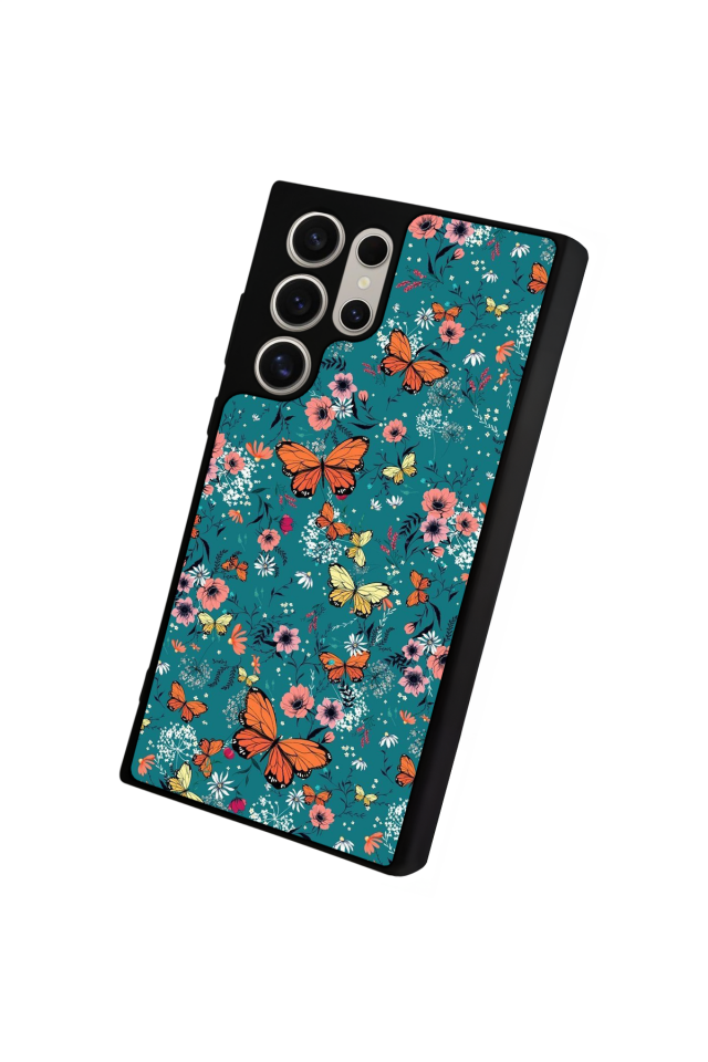 Samsung Galaxy S24 Ultra Uyumlu Kelebek Tasarımlı Glossy Premium Kılıf