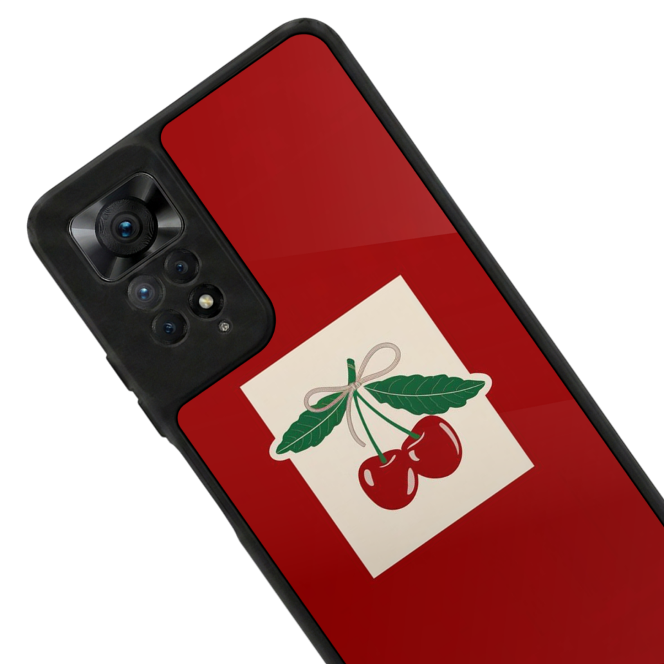 Xiaomi Redmi Note 11 Pro Uyumlu Kiraz Tasarımlı Glossy Premium Kılıf