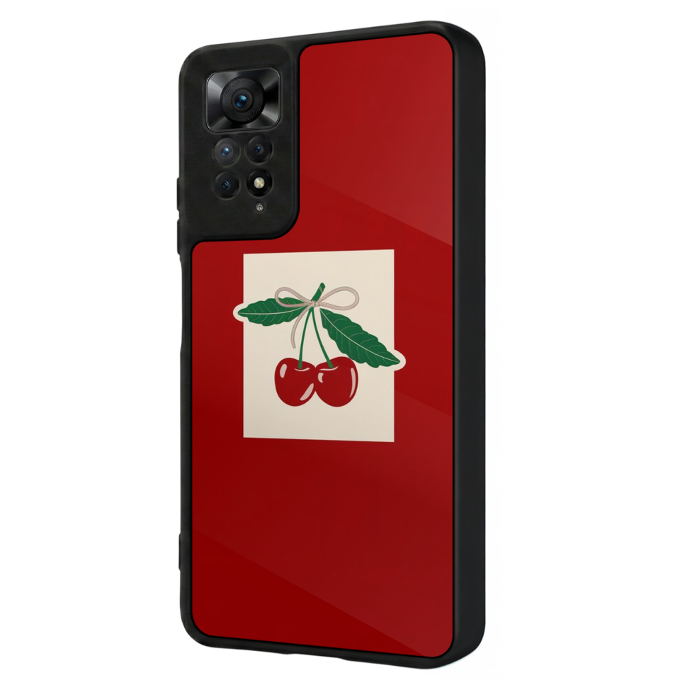 Xiaomi Redmi Note 11 Pro Uyumlu Kiraz Tasarımlı Glossy Premium Kılıf