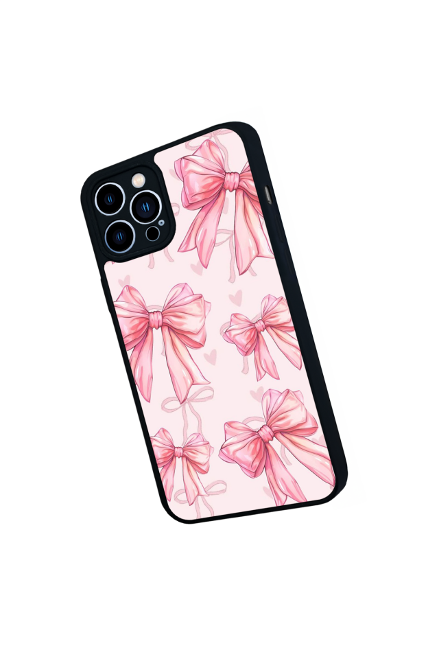 iPhone 12 Pro Max Uyumlu Kurdele Tasarımlı Glossy Premium Kılıf