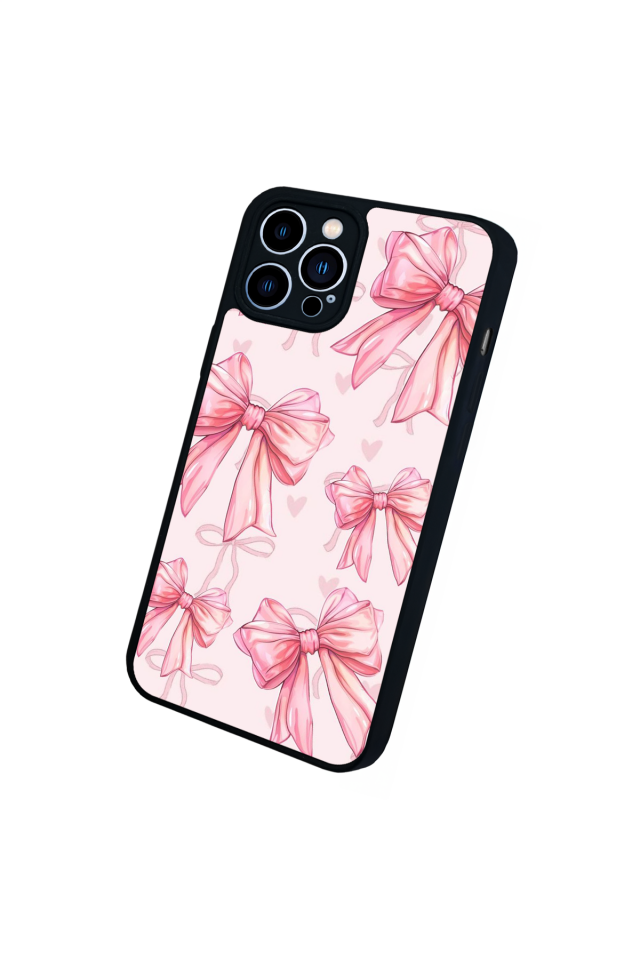 iPhone 12 Pro Max Uyumlu Kurdele Tasarımlı Glossy Premium Kılıf