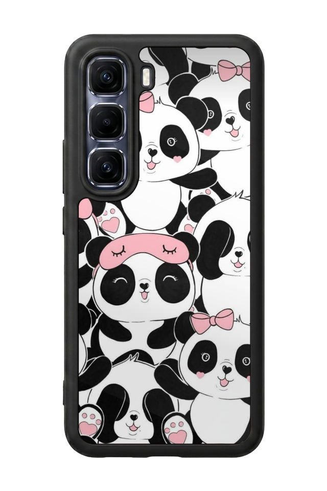 Infinix Hot 60 Pro Plus Uyumlu Panda Tasarımlı Glossy Premium Kılıf