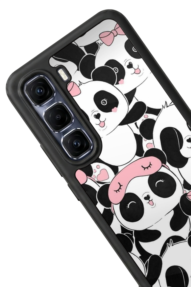 Infinix Hot 60 Pro Plus Uyumlu Panda Tasarımlı Glossy Premium Kılıf