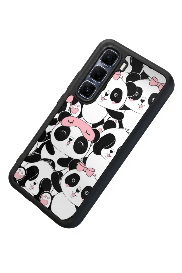 Infinix Hot 60 Pro Plus Uyumlu Panda Tasarımlı Glossy Premium Kılıf