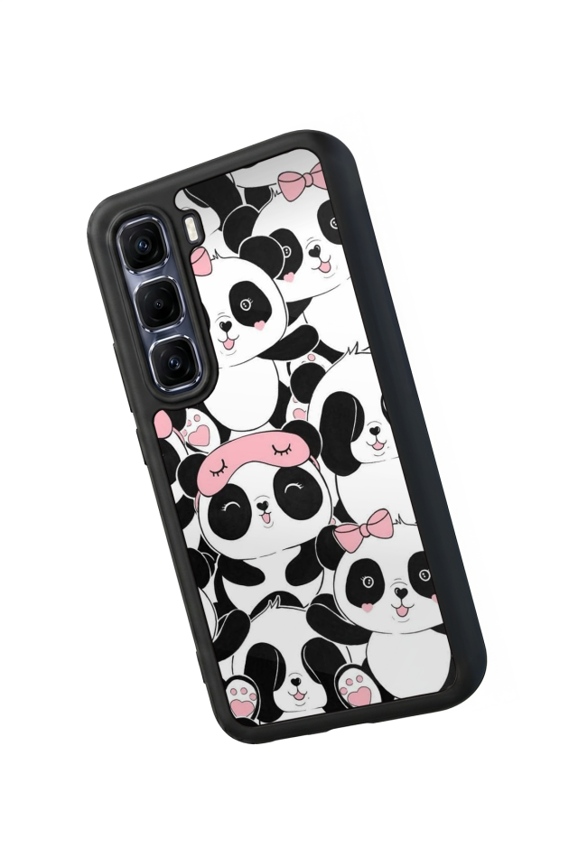 Infinix Hot 60 Pro Plus Uyumlu Panda Tasarımlı Glossy Premium Kılıf