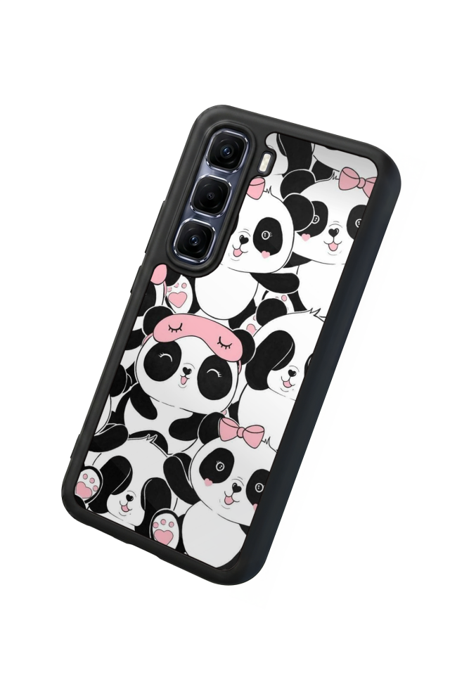 Infinix Hot 60 Pro Plus Uyumlu Panda Tasarımlı Glossy Premium Kılıf