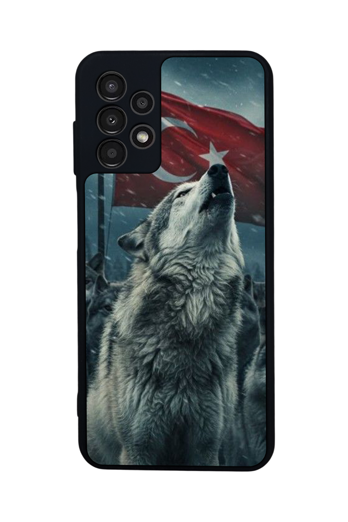 Samsung Galaxy A13 Uyumlu Bozkurt Tasarımlı Glossy Premium Kılıf