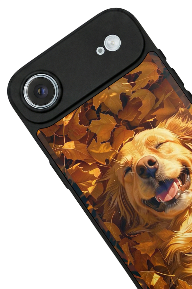 iPhone 17 Air Uyumlu Golden Kopek Tasarımlı Glossy Premium Kılıf