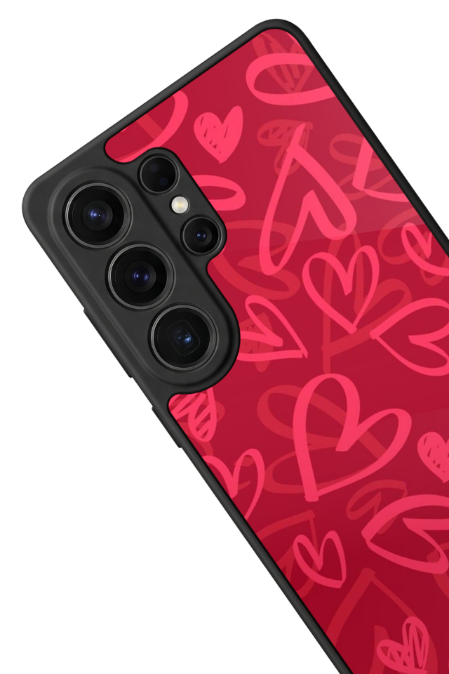 Samsung Galaxy S26 Ultra Uyumlu Kalp Love Tasarımlı Glossy Premium Kılıf
