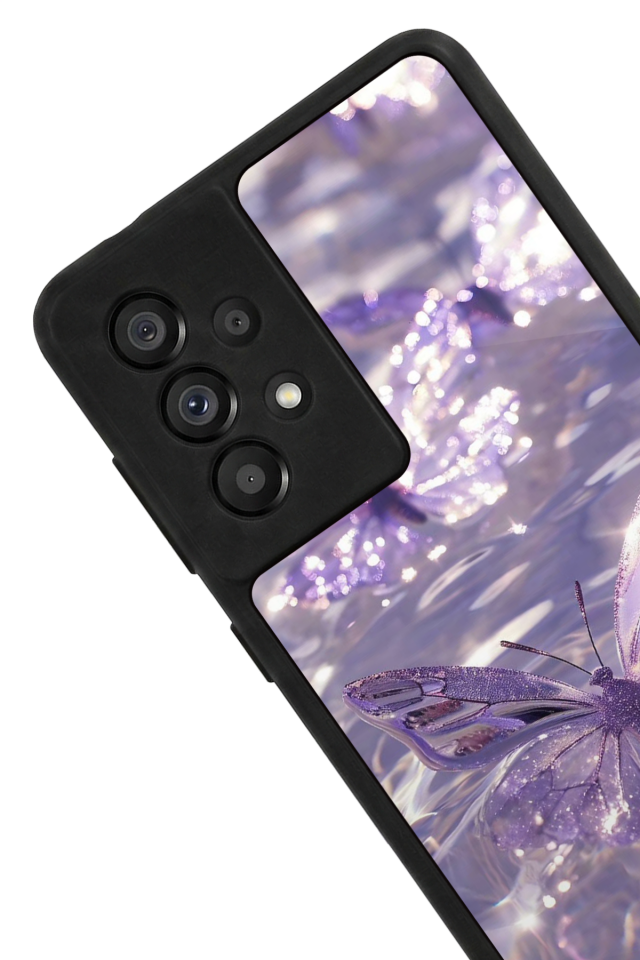 Samsung Galaxy A73 Uyumlu Kelebek Tasarımlı Glossy Premium Kılıf