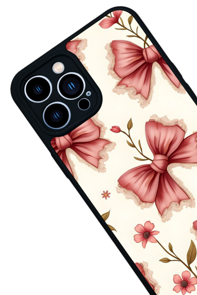 iPhone 12 Pro Max Uyumlu Kurdele Tasarımlı Glossy Premium Kılıf
