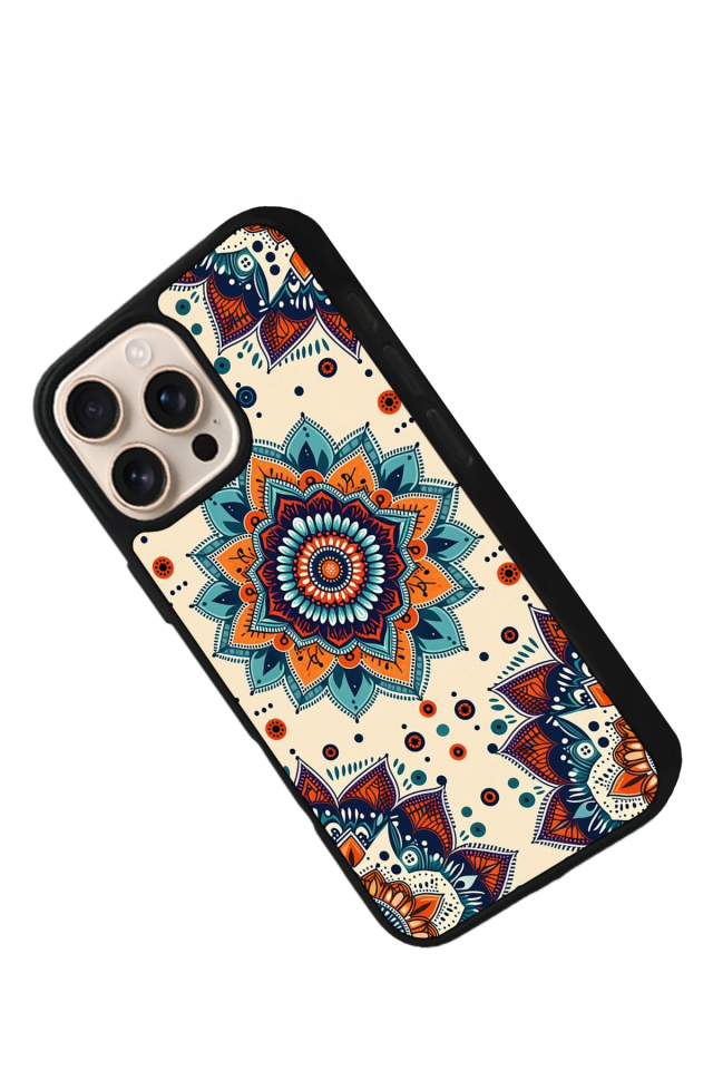 iPhone 15 Pro Max Uyumlu Mandaal Tasarımlı Glossy Premium Kılıf