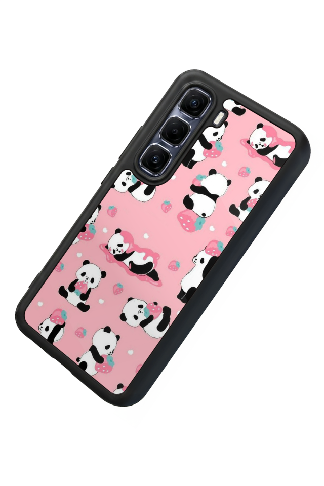 Infinix Hot 60 Pro Plus Uyumlu Panda Tasarımlı Glossy Premium Kılıf