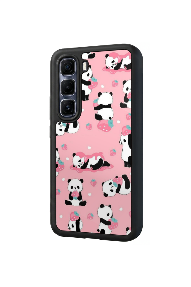 Infinix Hot 60 Pro Plus Uyumlu Panda Tasarımlı Glossy Premium Kılıf