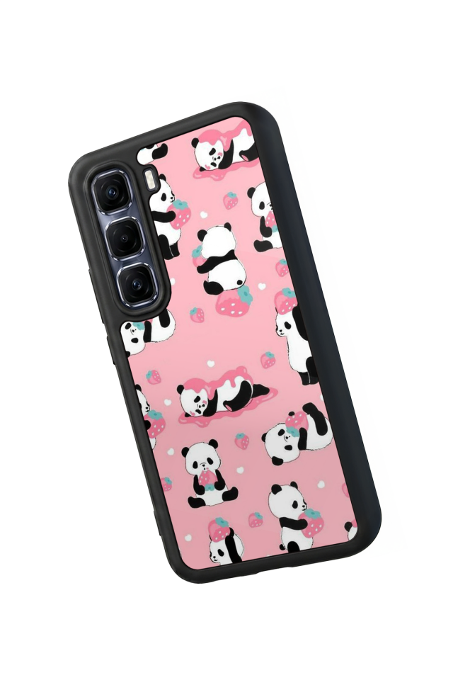 Infinix Hot 60 Pro Plus Uyumlu Panda Tasarımlı Glossy Premium Kılıf