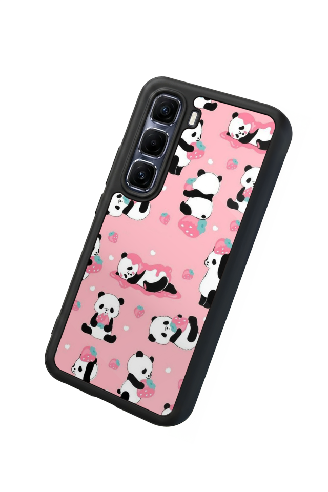 Infinix Hot 60 Pro Plus Uyumlu Panda Tasarımlı Glossy Premium Kılıf