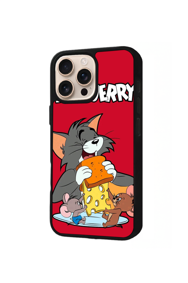 iPhone 14 Pro Uyumlu Tom And Jerry Tasarımlı Glossy Premium Kılıf