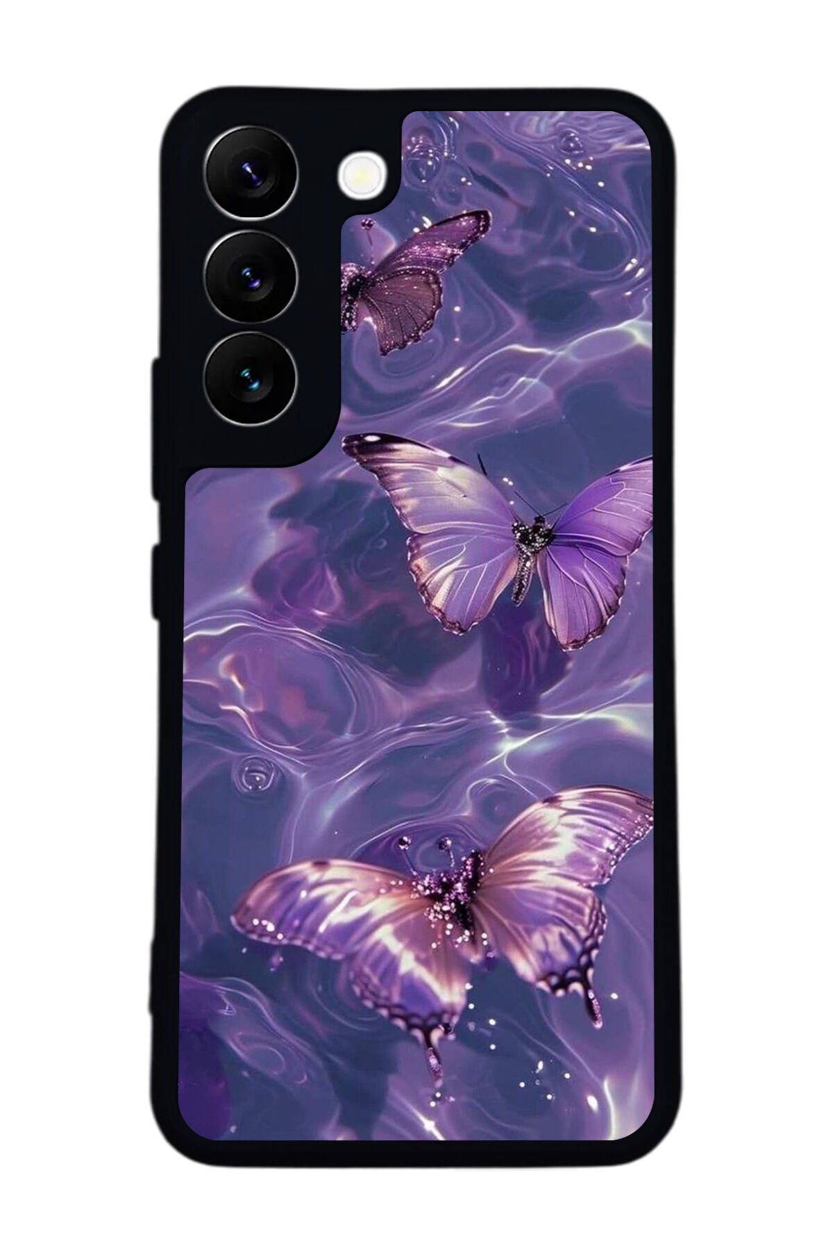 Samsung Galaxy S22 Uyumlu Kelebek Tasarımlı Glossy Premium Kılıf