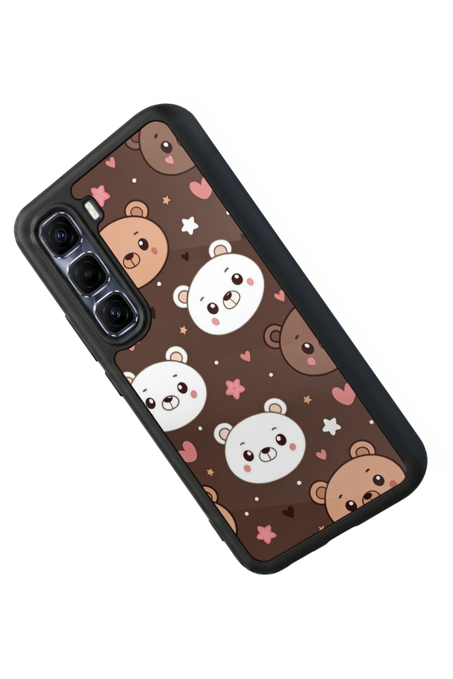 Infinix Hot 60 Pro Plus Uyumlu Ayı Tasarımlı Glossy Premium Kılıf