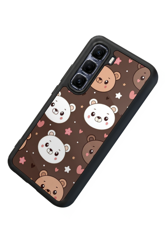 Infinix Hot 60 Pro Plus Uyumlu Ayı Tasarımlı Glossy Premium Kılıf