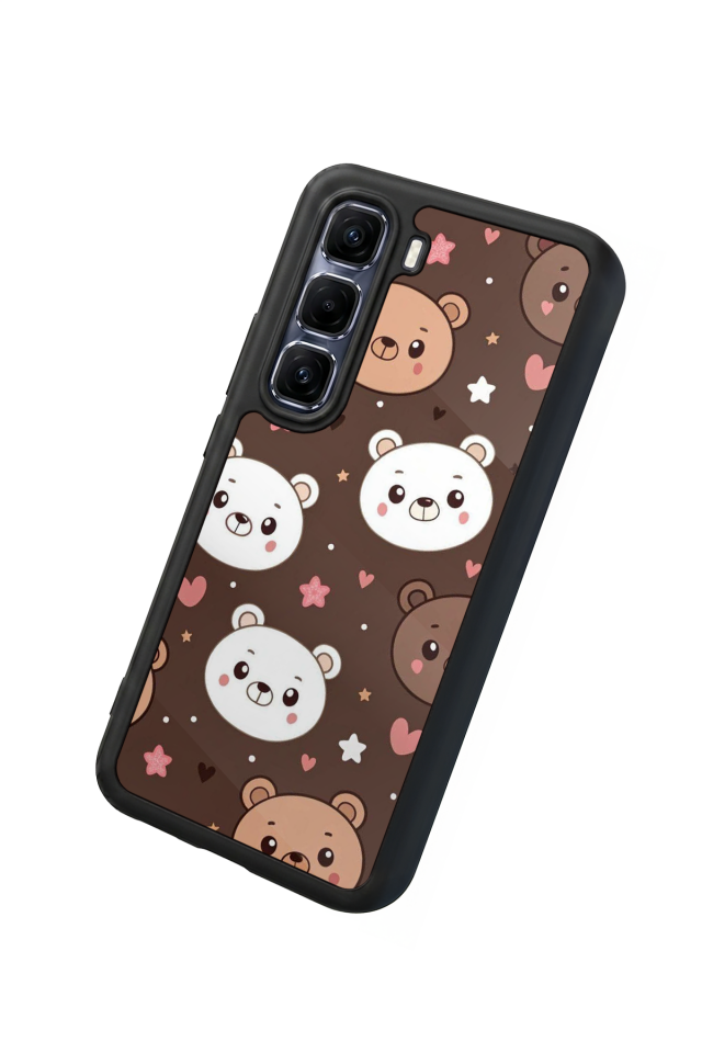 Infinix Hot 60 Pro Plus Uyumlu Ayı Tasarımlı Glossy Premium Kılıf