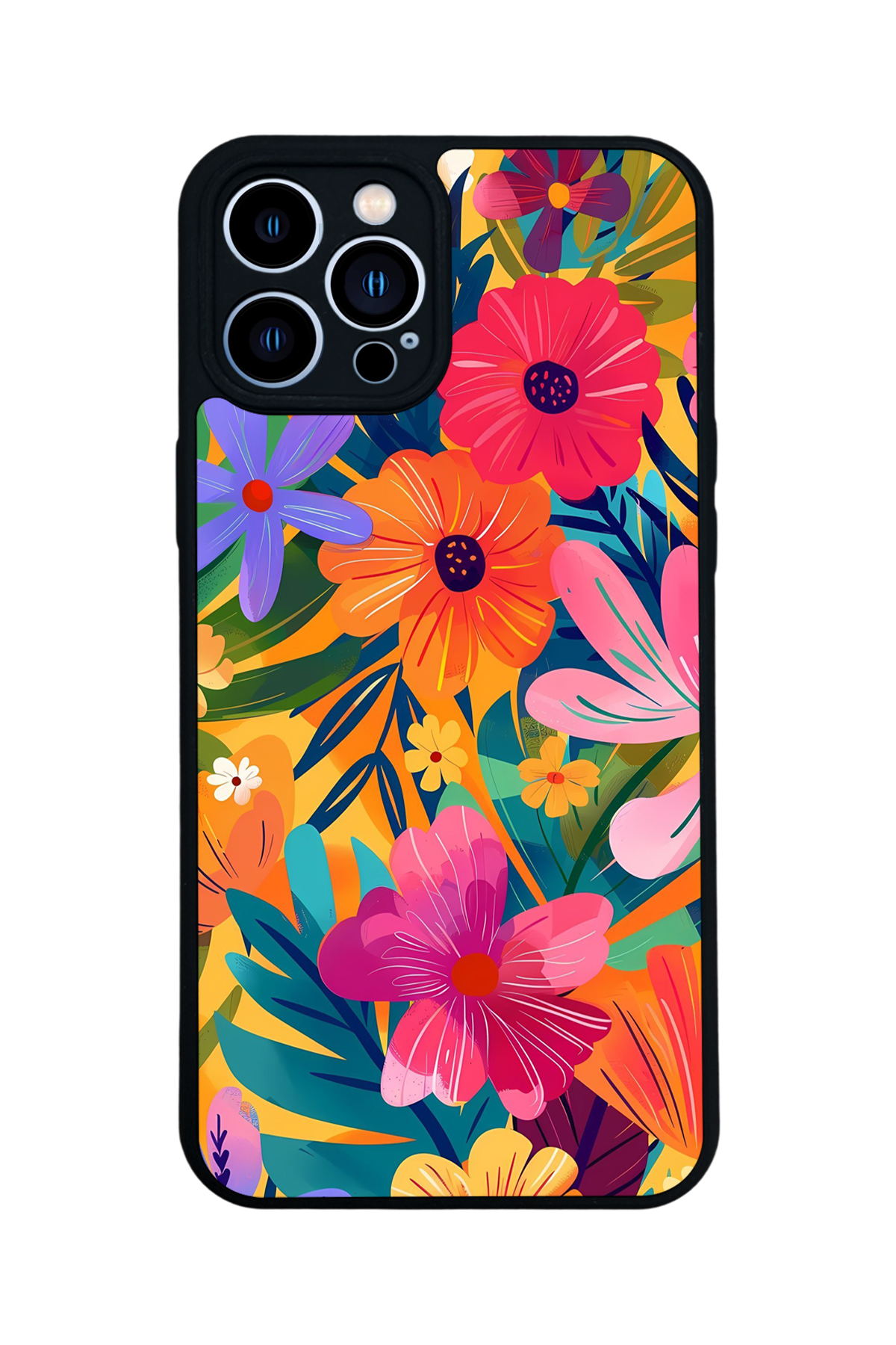 iPhone 13 Pro Max Uyumlu Floral Tasarımlı Glossy Premium Kılıf