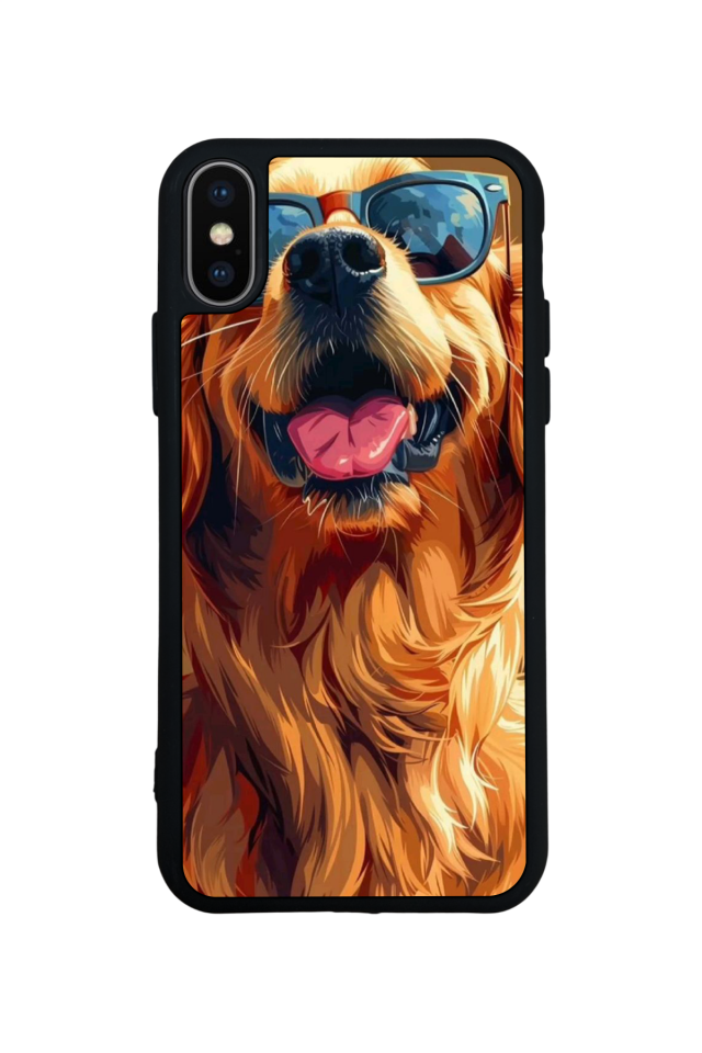 iPhone X/ XS Uyumlu Golden Kopek Tasarımlı Glossy Premium Kılıf