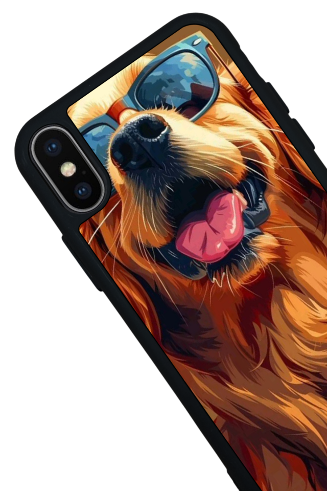 iPhone X/ XS Uyumlu Golden Kopek Tasarımlı Glossy Premium Kılıf