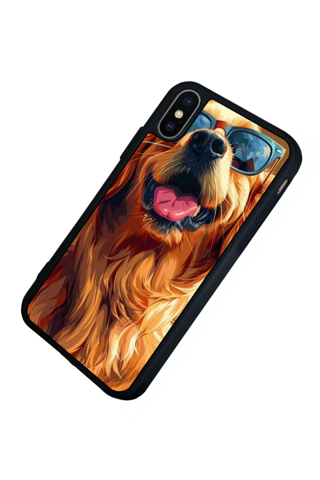 iPhone X/ XS Uyumlu Golden Kopek Tasarımlı Glossy Premium Kılıf