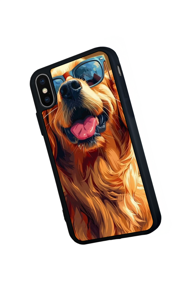 iPhone X/ XS Uyumlu Golden Kopek Tasarımlı Glossy Premium Kılıf
