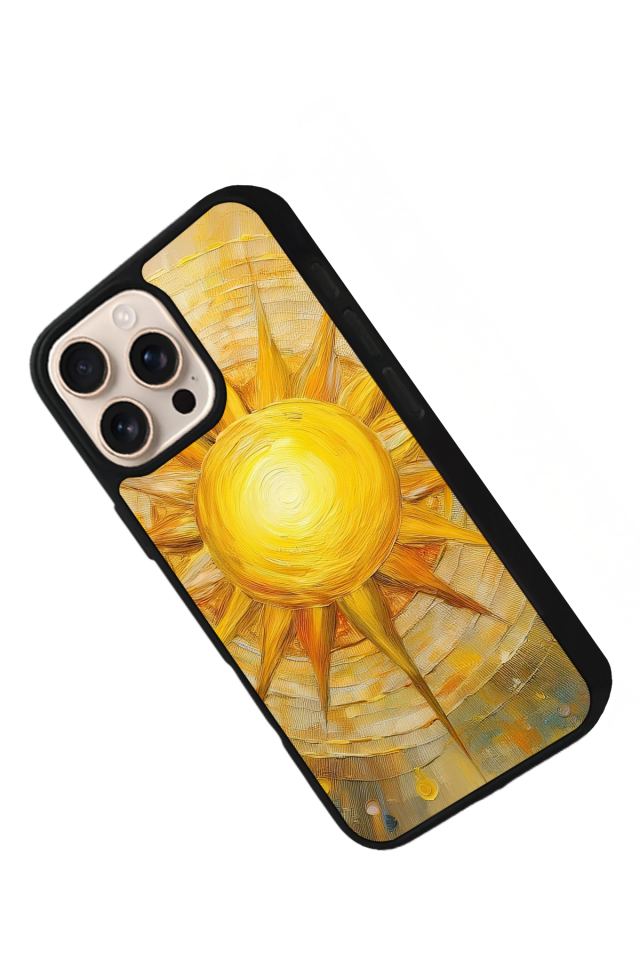 iPhone 15 Pro Max Uyumlu Gunes Tasarımlı Glossy Premium Kılıf