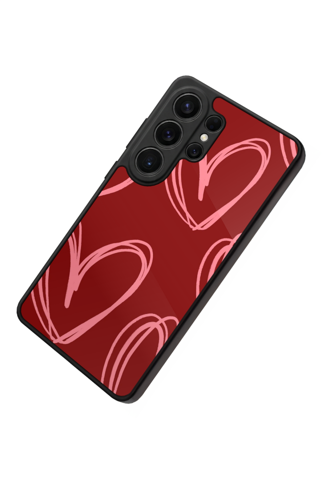Samsung Galaxy S26 Ultra Uyumlu Kalp Love Tasarımlı Glossy Premium Kılıf