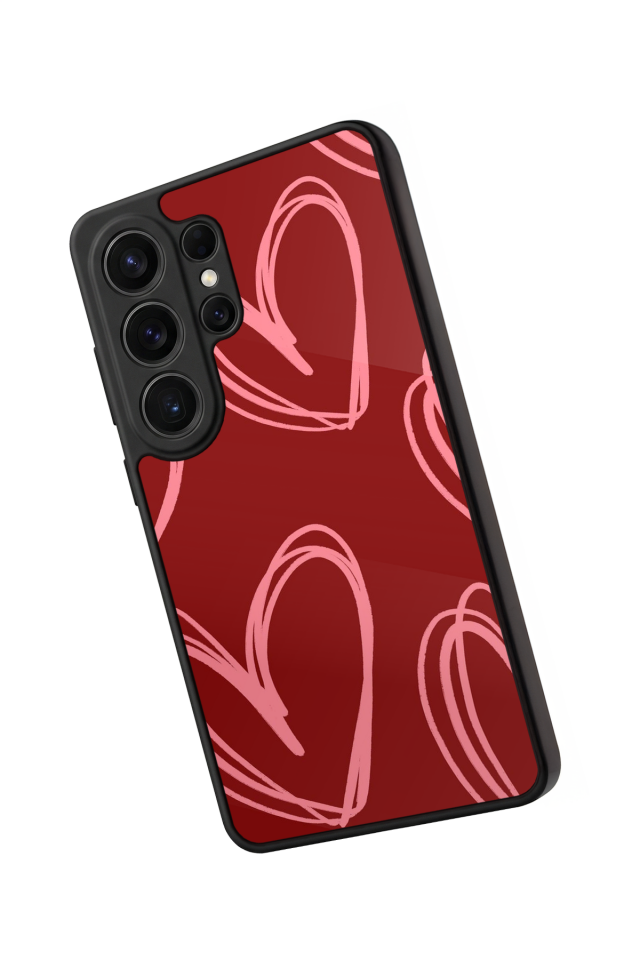 Samsung Galaxy S26 Ultra Uyumlu Kalp Love Tasarımlı Glossy Premium Kılıf