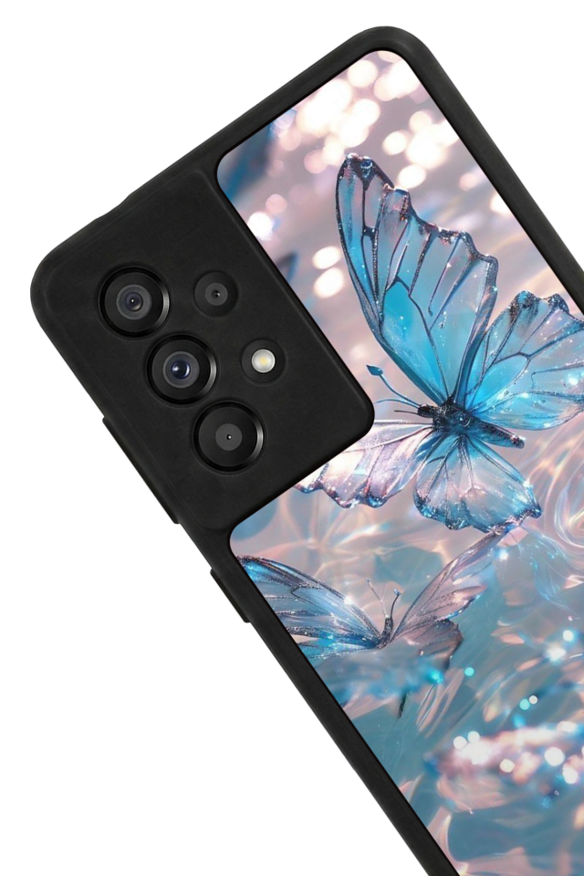 Samsung Galaxy A73 Uyumlu Kelebek Tasarımlı Glossy Premium Kılıf