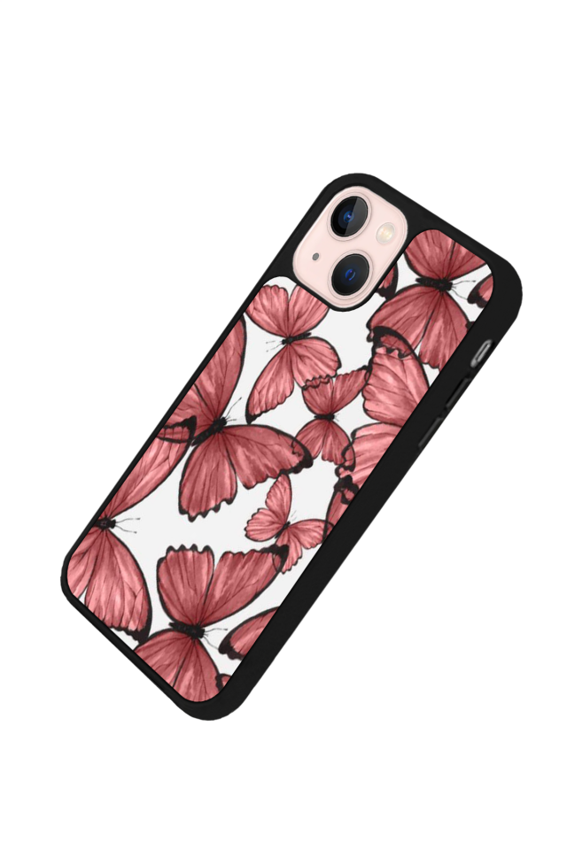 iPhone 14 Plus Uyumlu Kelebek Tasarımlı Glossy Premium Kılıf