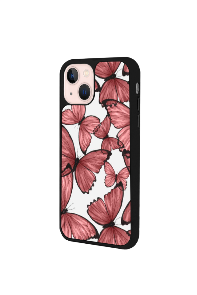 iPhone 14 Plus Uyumlu Kelebek Tasarımlı Glossy Premium Kılıf