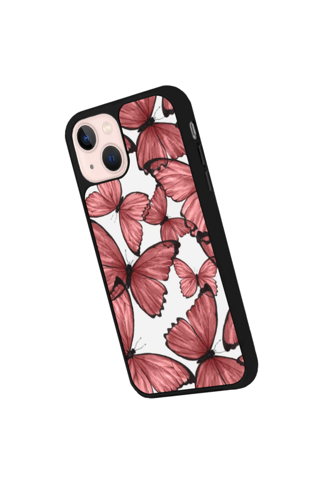 iPhone 14 Plus Uyumlu Kelebek Tasarımlı Glossy Premium Kılıf