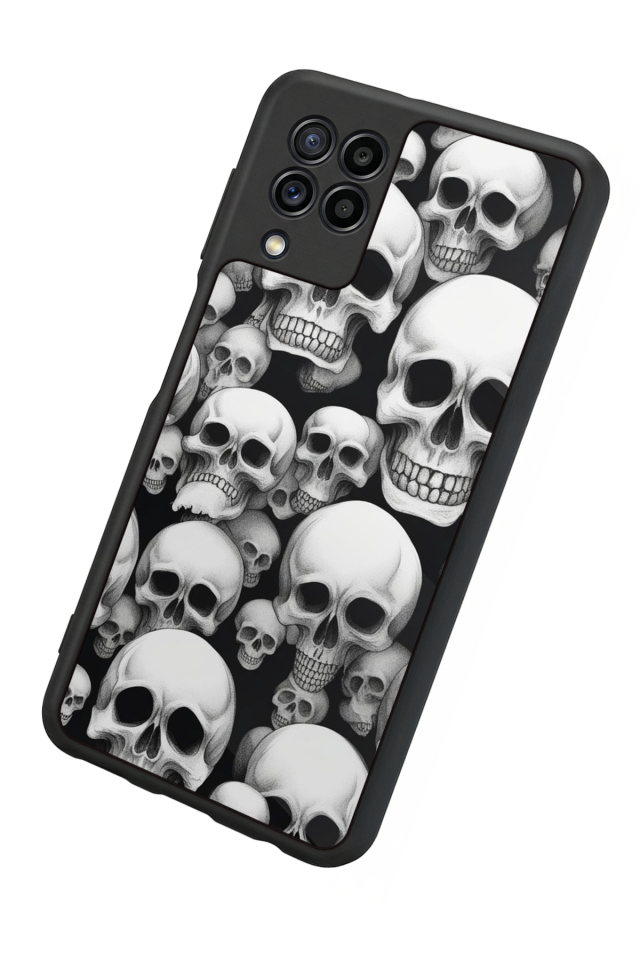 Samsung Galaxy M32 Uyumlu KuruKafa Tasarımlı Glossy Premium Kılıf