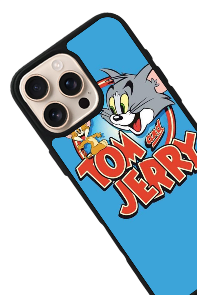 iPhone 14 Pro Uyumlu Tom And Jerry Tasarımlı Glossy Premium Kılıf