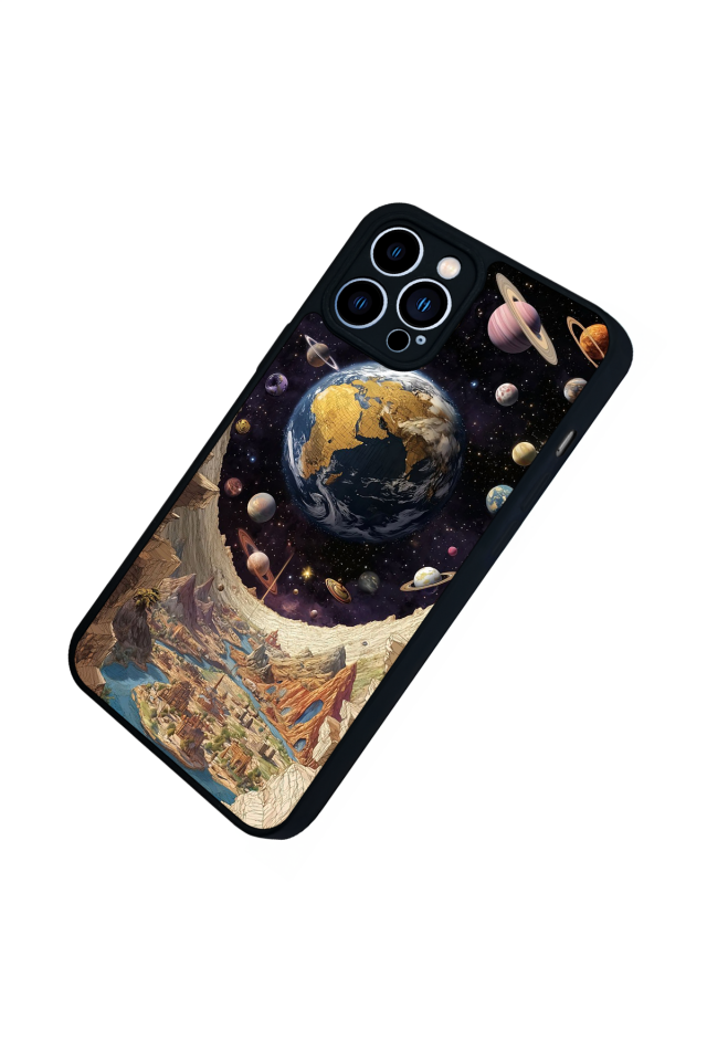 iPhone 12 Pro Max Uyumlu Uzay Tasarımlı Glossy Premium Kılıf