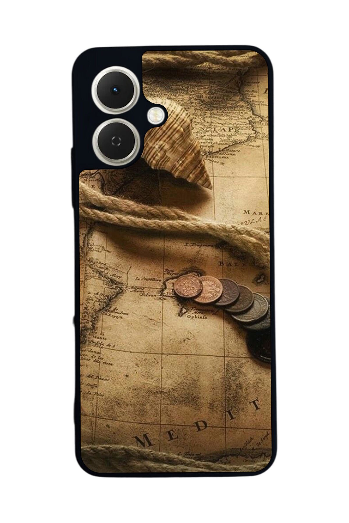 Tecno Spark GO 2 Uyumlu Pusula Tasarımlı Glossy Premium Kılıf