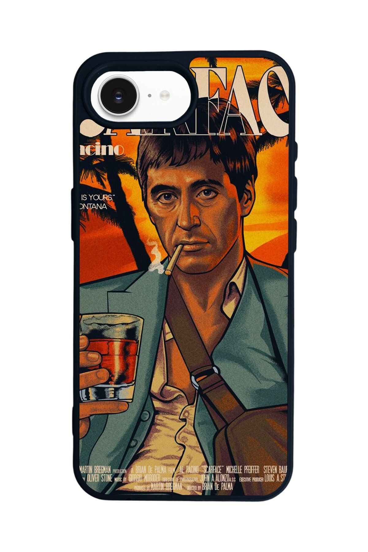 iPhone 16E Uyumlu Scarface Tasarımlı Glossy Premium Kılıf