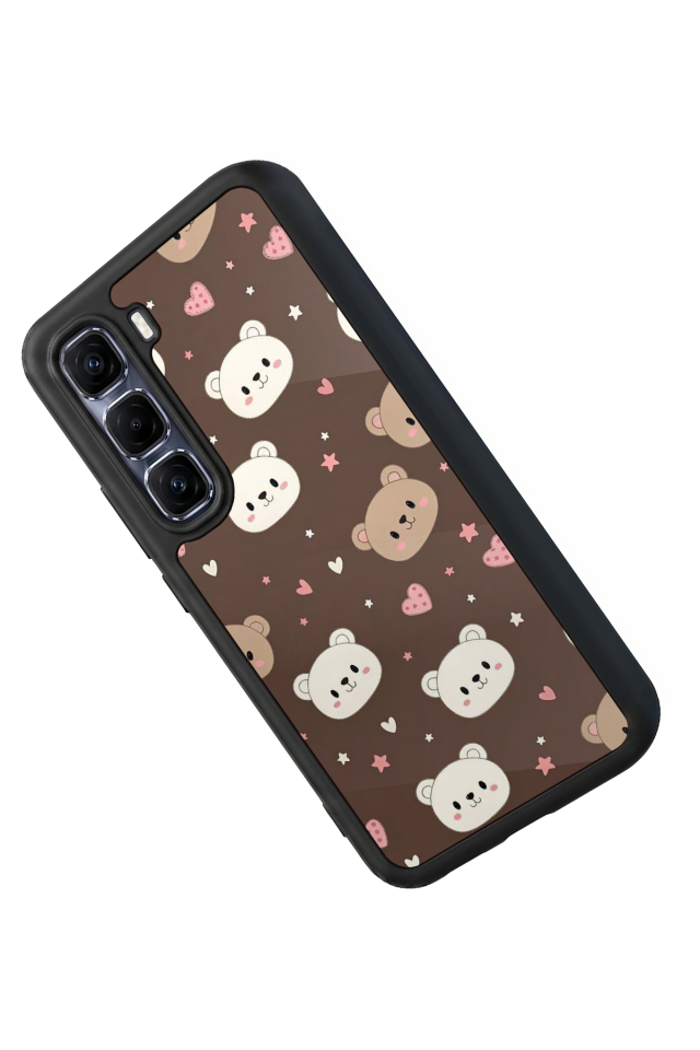 Infinix Hot 60 Pro Plus Uyumlu Ayı Tasarımlı Glossy Premium Kılıf