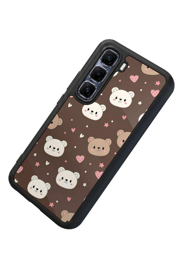 Infinix Hot 60 Pro Plus Uyumlu Ayı Tasarımlı Glossy Premium Kılıf