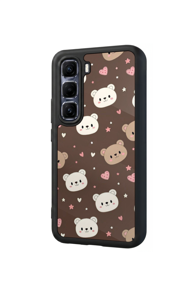 Infinix Hot 60 Pro Plus Uyumlu Ayı Tasarımlı Glossy Premium Kılıf